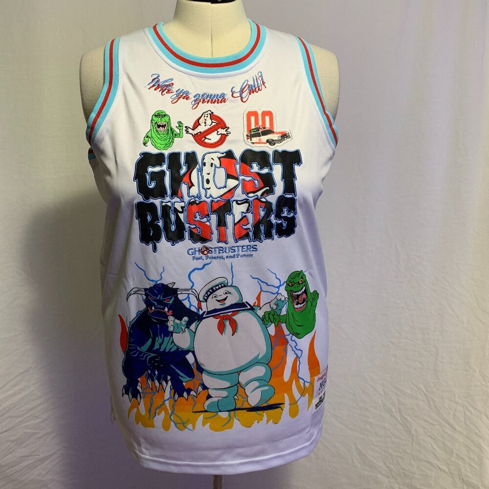 Headgear Classics Basketball Jersey Ghostbusters Stay Puft Zuul Slimer Mens L